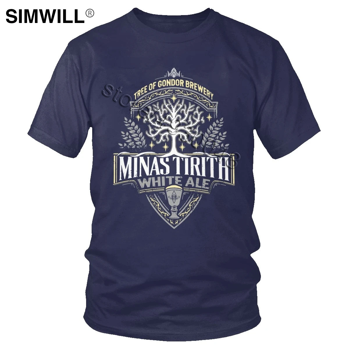 

Novelty New Arrival T Shirt Men's Soft Cotton Minas Tirith White Ale Tee Short Sleeves Retro Leisure T-Shirt Gift Idea Clothing