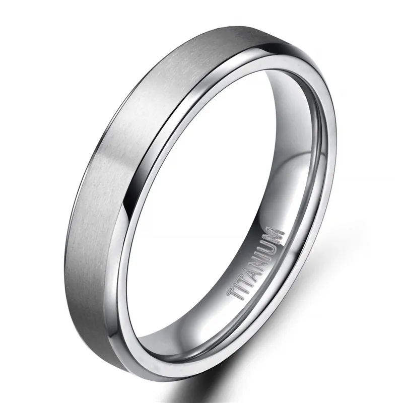 4mm Tigrade 8/6/4 мм Серебряный Для Мужчин's Титан кольцо матовая отделка человек обручальное Обручение кольца для мужчин, мужская бижутерия, пара высокого качества на заказ ручной работы - Цвет основного камня: 4mm