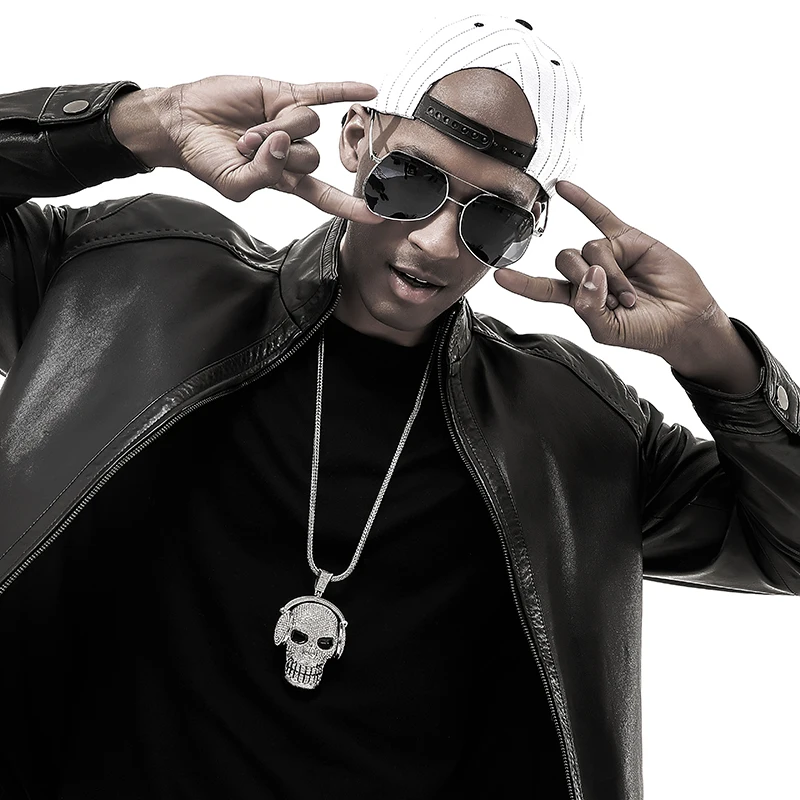 Мужская цепочка с подвеской в виде черепа серебристого цвета|Ожерелья подвеской|