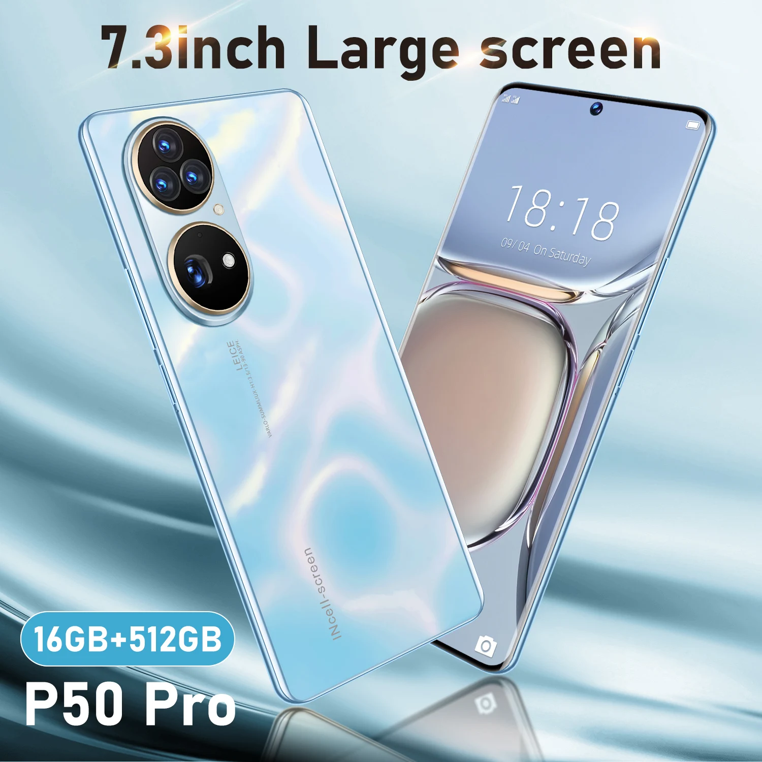 

New Qualcomm 888 P50 Pro 7.3 Inch Smart Phone 16GB+512GB 10 Core Face Fingerprint ID 36MP+64MP 6800mAh Andriod 12 Mobile Phone