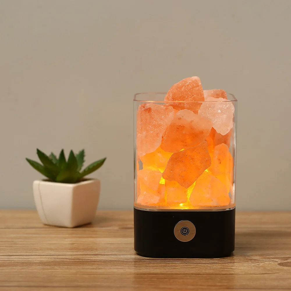 

Crystal Natural Himalayan Salt Lamp USB Led Multicolor Night Light Table Lava Lamps for Bedroom Bedside Bed Fixtures Home Decor