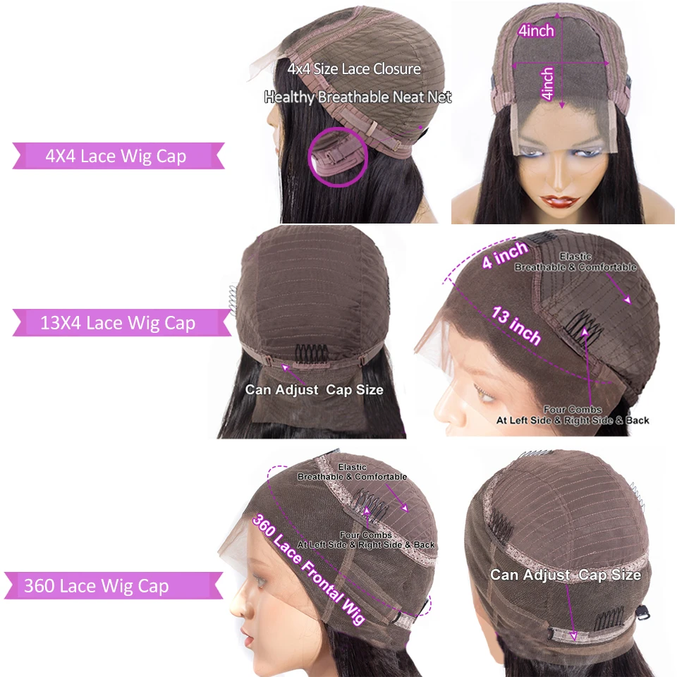 

13x4 13x6 Lace Front Human Hair Wigs Pre Plucked Body Wave Closure Wig 150% Malaysian Remy Human Hair 360 Lace Frontal Wigs