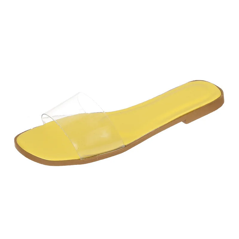 

New Fashion Women's Sandals Low-heeled Slippers with Transparent Belt