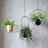 2022 metal hanging pot plant hanger chain hanging planter basket flower pot plant holder home garden balcony decoration