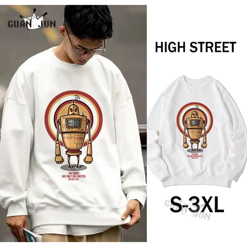 

Harajuku Hoodies Hipster Men Women Hallo Master Robert Print Sweatshirt Oversized Hip Hop Clothes Casual Fleece Oversize Hoodies