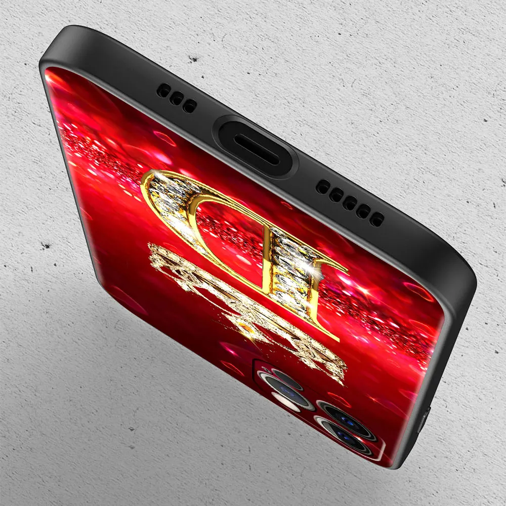 hot sale case for apple iphone 13 12 mini 11 pro 7 8 xr x xs max 6 6s plus se 2020 5 5s soft phone cover red diamonds letter free global shipping