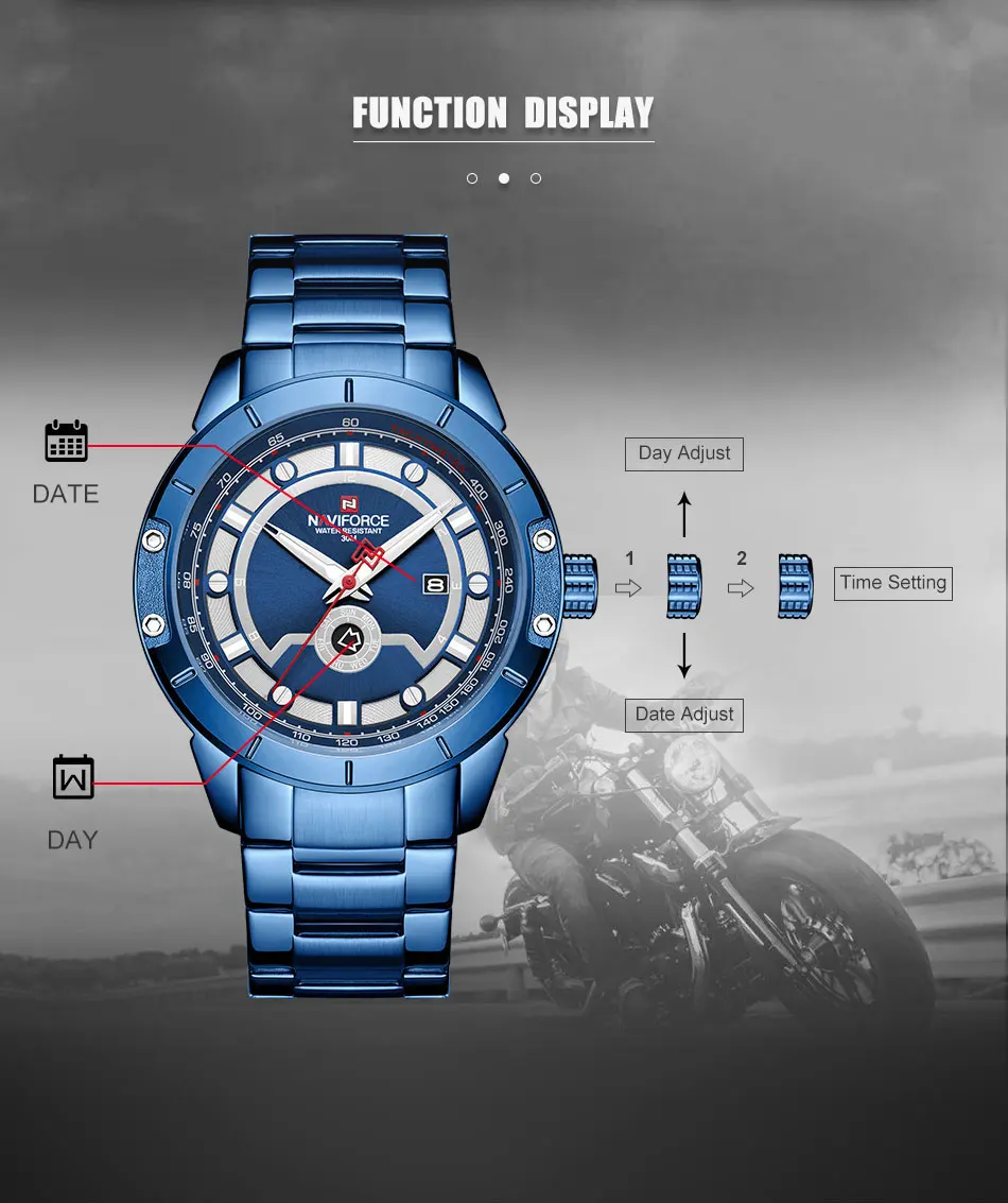 NAVIFORCE топ модный бренд мужские спортивные часы мужские кварцевые мужские армейские военные наручные часы из нержавеющей стали Relogio Masculino