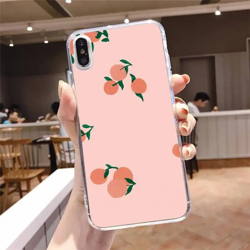 

Summer fruit lemon green leaf pattern Phone Case Transparent soft For iphone 5 5s 5c se 6 6s 7 8 11 12 plus mini x xs xr pro max