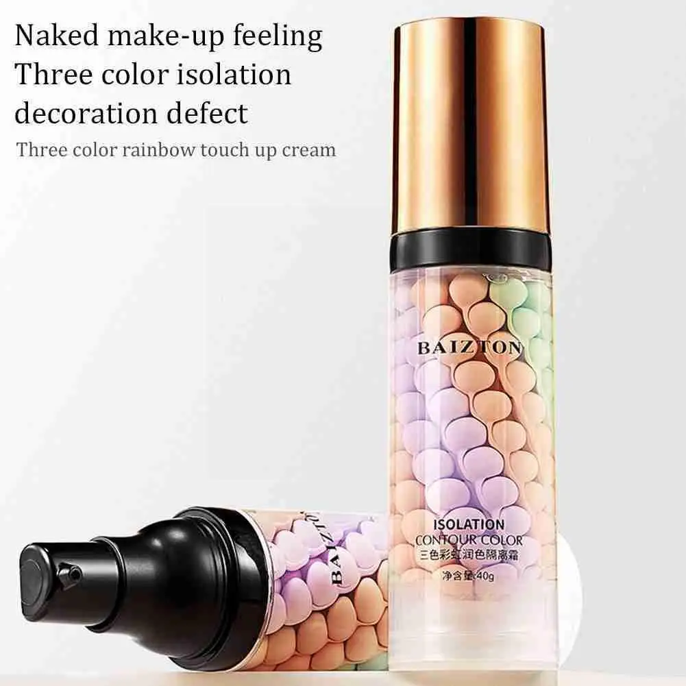 

40g Three-color Rainbow Up Cream Moisturizing Oil-control Makeup And Base Brightening Refreshing Makeup Lasting O5t3