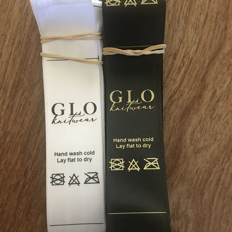 300 втачные атласное шелковое Костюмы этикетки тканые края уход пользовательские