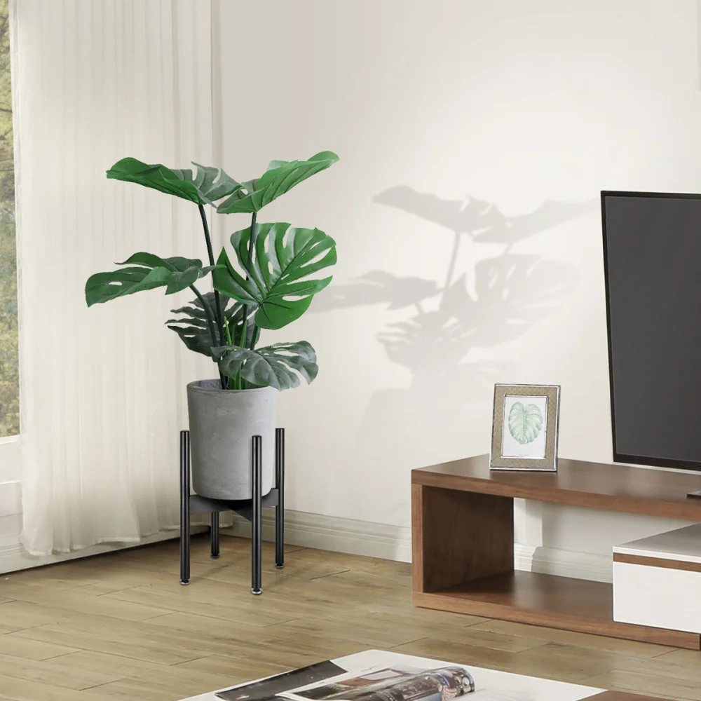 

HOMEMAXS Plant Stand Bamboo Indoor Flower Pot Holder Display Potted Rack (Black)