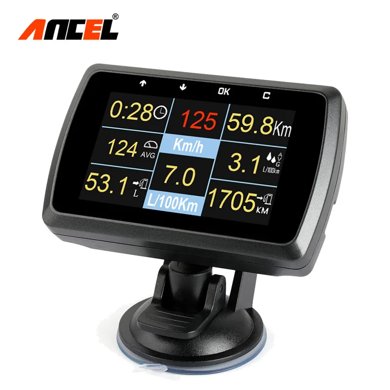 Ancel A501 HUD Дисплей OBD2 бортовой компьютер для автомобиля расход топлива измеритель температуры Спидометр OBD2 HUD Дисплей