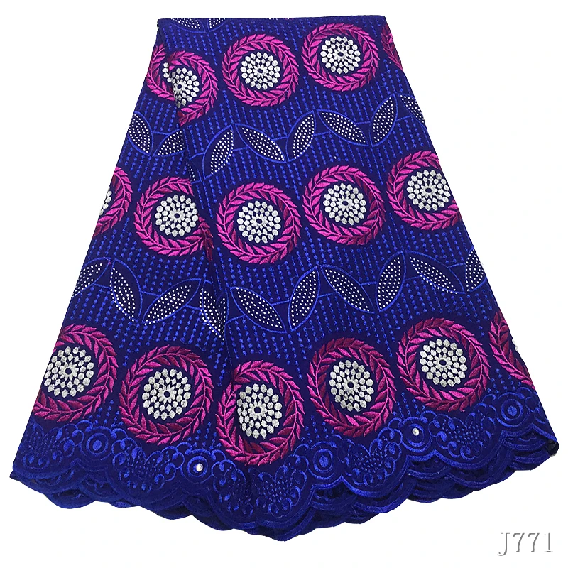 Африканская кружевная ткань Королевский Синий Швейцарский Vole Lace 5 ярдов порошок вышитая польская хлопковая кружевная ткань Женская ткань HA772