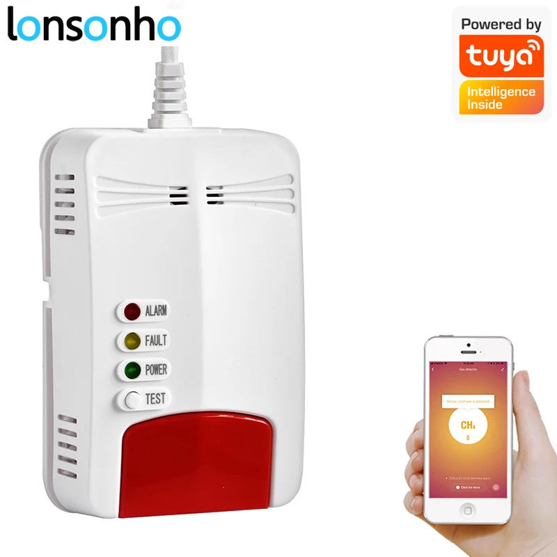 Lonsonho умный WiFi газовый датчик детектор утечки газа сигнализация Tuya Smart Life