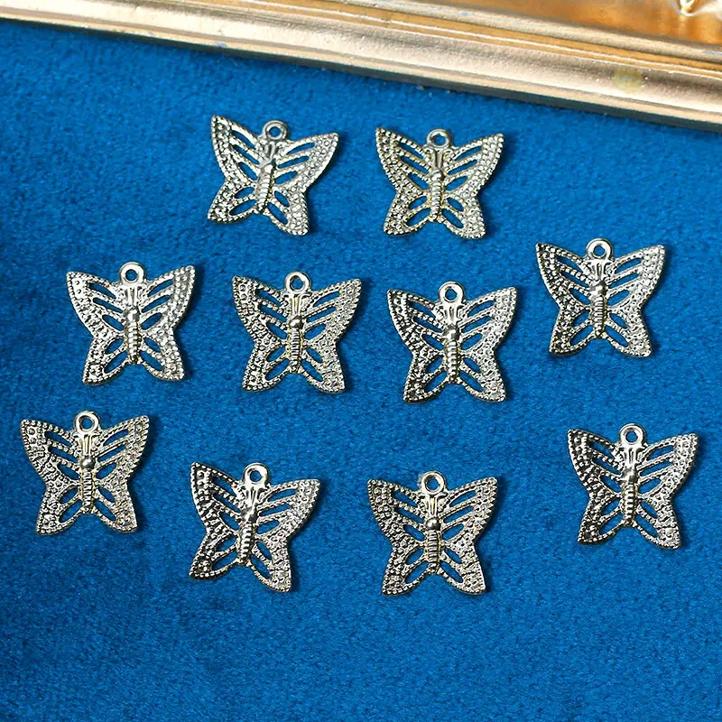 

10Pcs Metal Butterfly Filigree Wraps Connectors 6 Styles Hollow Butterflies Charms For Gifts Making Jewelry Findings Accessories