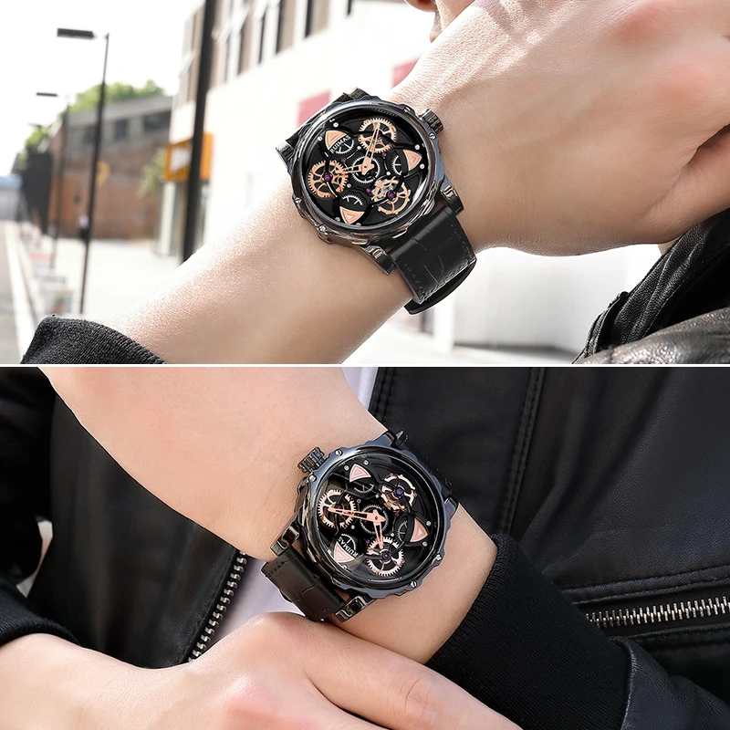 Ruimas Fashion Military Leather Quartz Watch Men Casual Business Waterproof Wrist Man Free Shipping |Кварцевые мужские часы| |