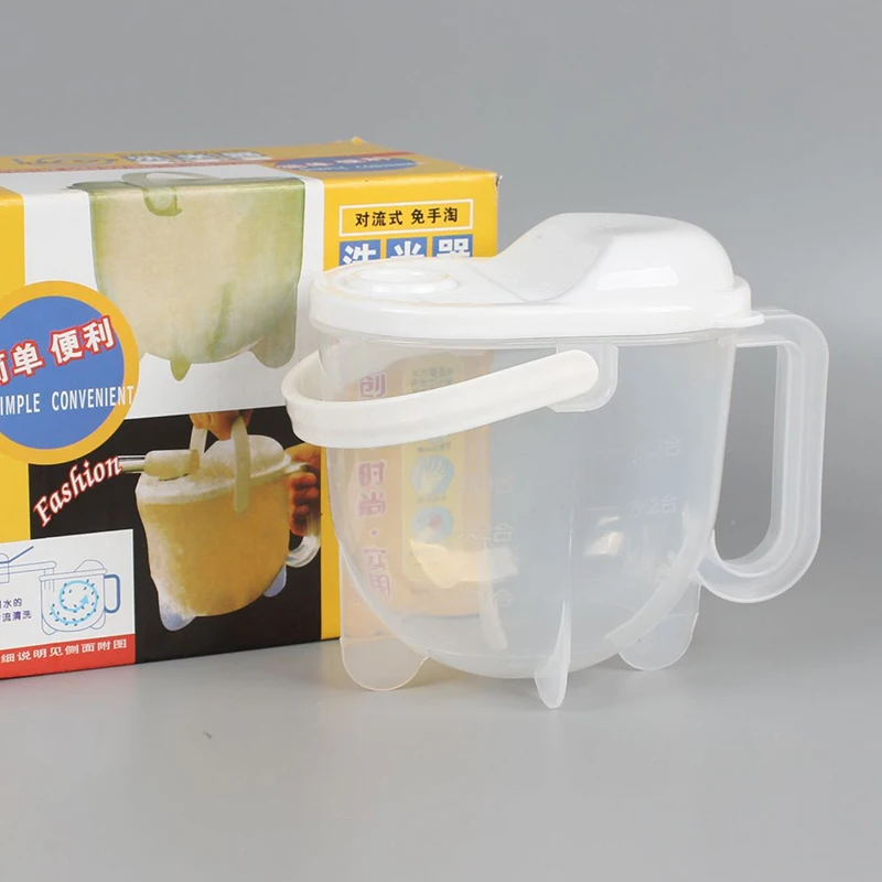 Творческий промывка риса устройство Пластик практических Hands free стирка дуршлаг