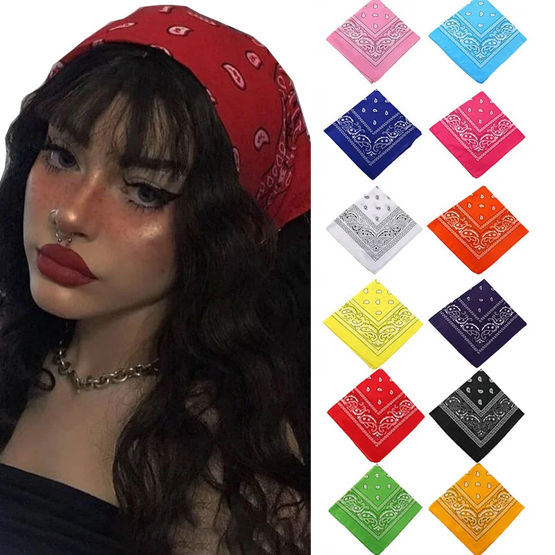 

Bohemian Print Bandana Hair Bands for Women Girls Square Scarf Turban Multifunctional Headband Hair Accessories Headwear
