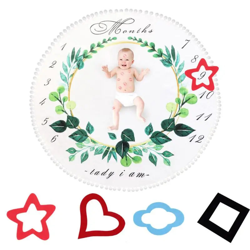 Mantas para beb&eacute; Milestone, mantas suaves y bonitas para reci&eacute;n nacido, toallas de ba&ntilde;o, accesorios de fotograf&iacute;a DIY para ni&ntilde;os-0