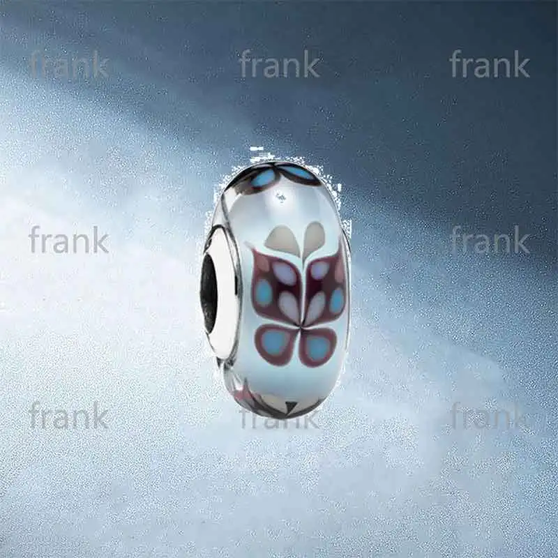 

791622-Butterfly-silver-charm-with-light-blue-Murano-glass