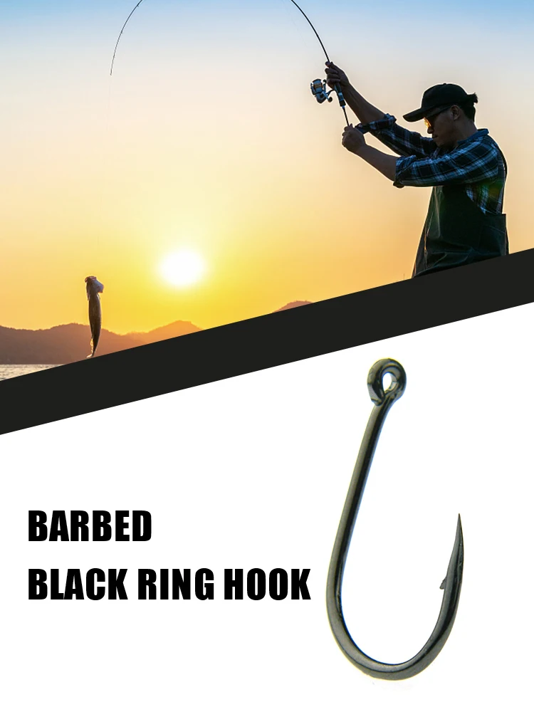 

BeILI 100pcs Fish Hook Set Carp Fishing Jig Head High Carbon Steel Worm Soft Bait Freshwater Saltwater Barb Fishing Hooks