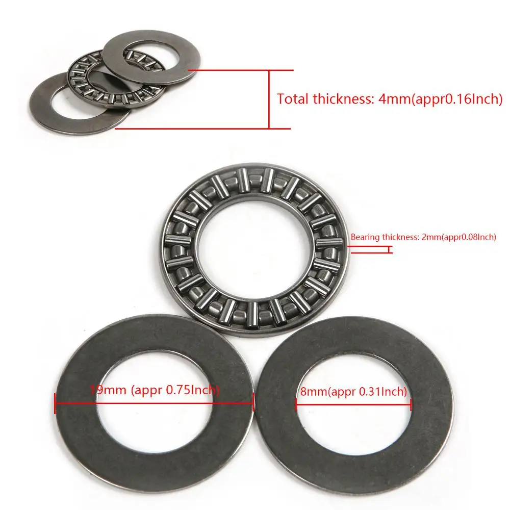 10 комплектов миниатюрный Подшипниковая сталь упорные игольчатые роликовые