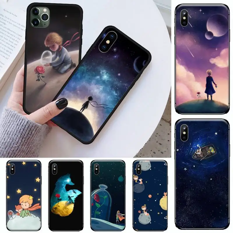 

Silicone Black Cover Lovely little prince Phone Case for iPhone 11 12 mini pro XS MAX 8 7 6 6S Plus X 5S SE 2020 XR