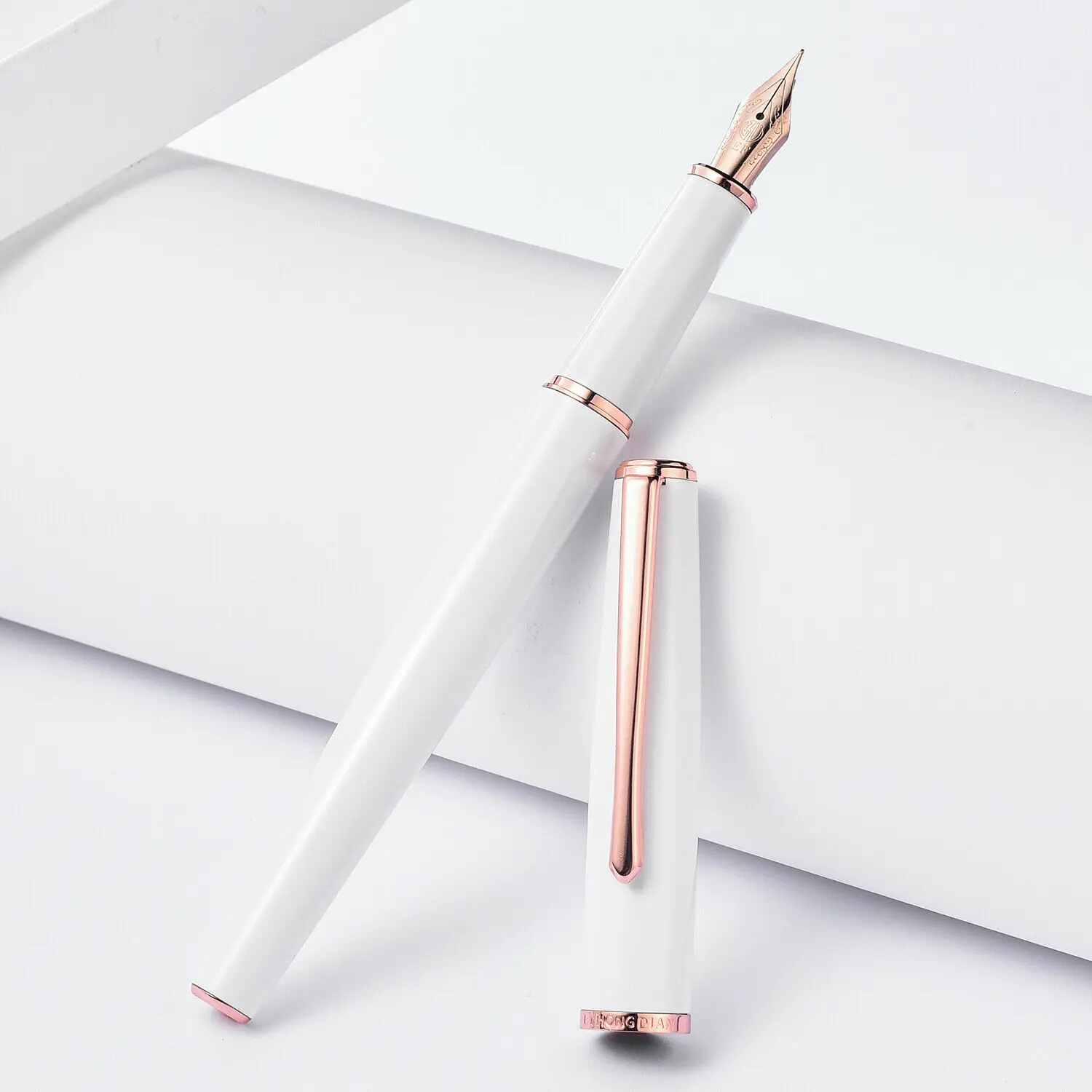 

EF/F Nib 0.4/0.5mm Vintage Luxury HongDian 920 Stainless Steel Fountain Pen Rose Gold Plated Writing Pen Gift