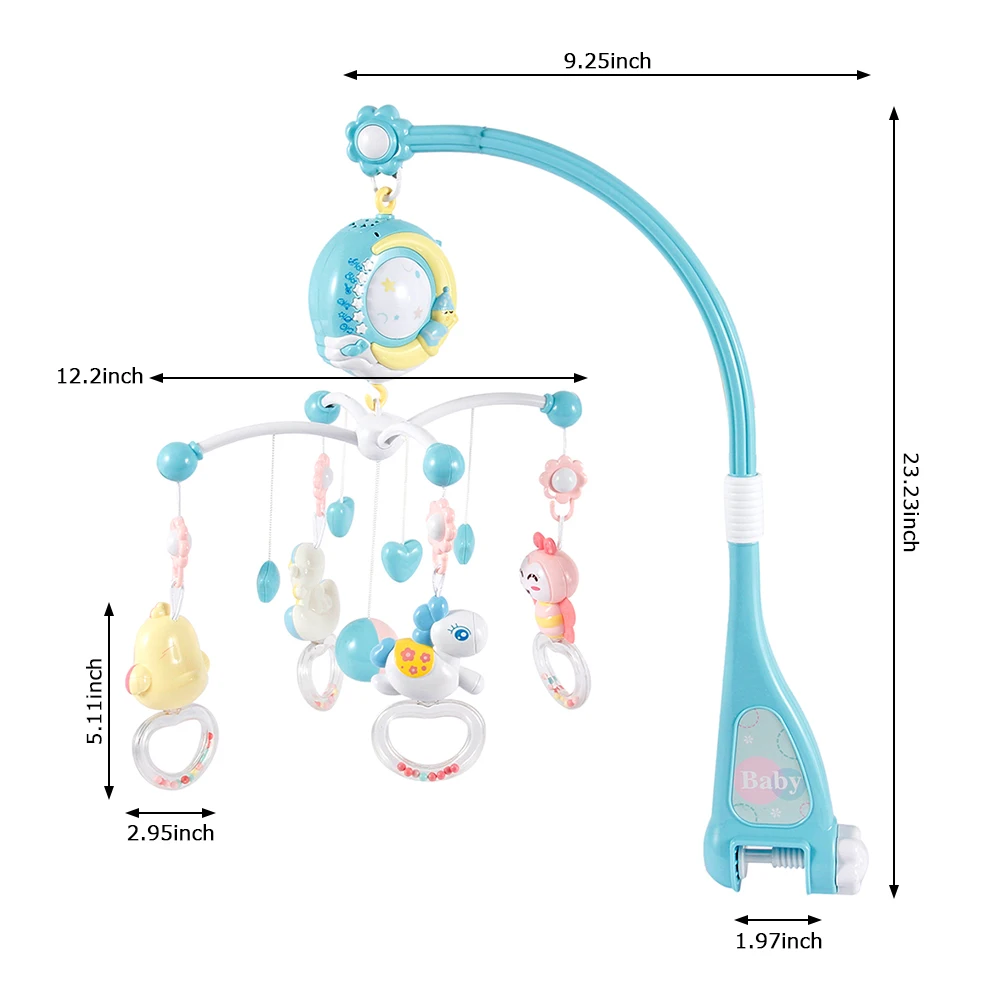 Мобиль для детской кроватки вращающийся держатель игрушек погремушек