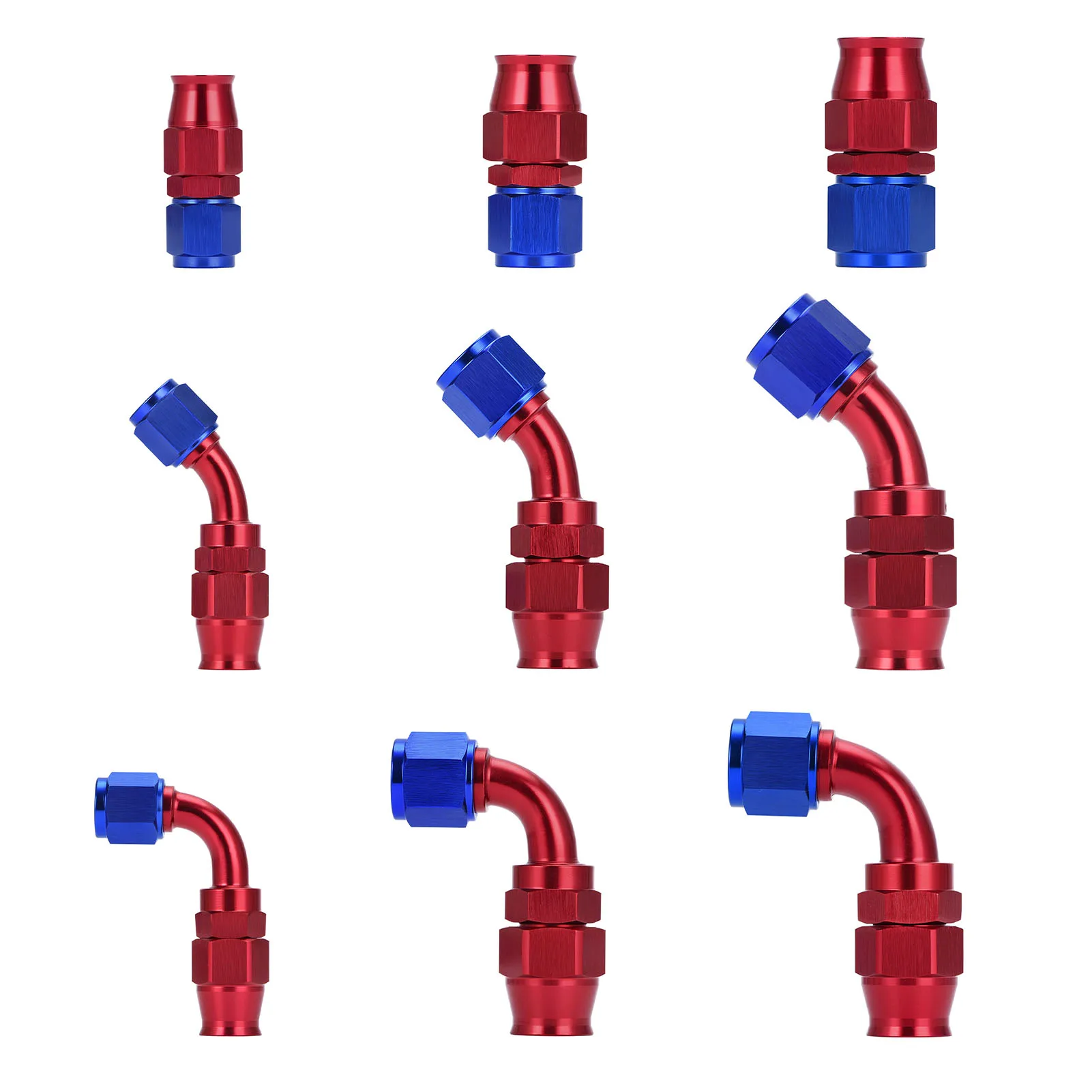 

AN6/AN8/AN10 Straight 0/45/90 Degree Aluminum Swivel Hose End Fitting Adapter Oil Fuel Line Plug Connector Wholesale Classical
