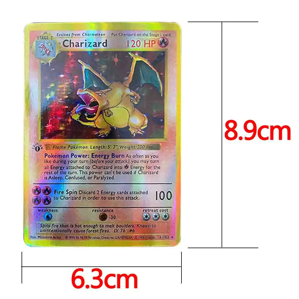 Карты покемона 1996 года первое издание английский флэш-тренажер Charizard Mewtwo Pikachu