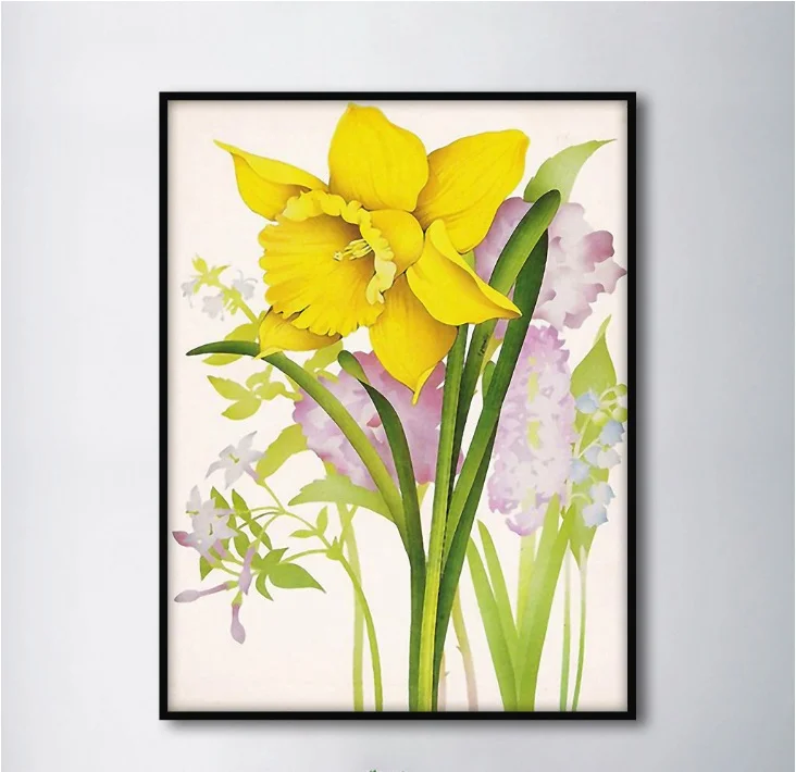 Настенная Картина на холсте европейские Золотые желтые цветы декоративные