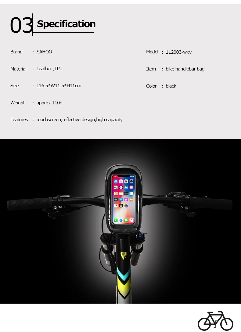 Roswheel Sahoo 112003 велосипедная трубка на руль, сумка для мобильного телефона, чехол, держатель, чехол, Паньер Для 6.5in Phone