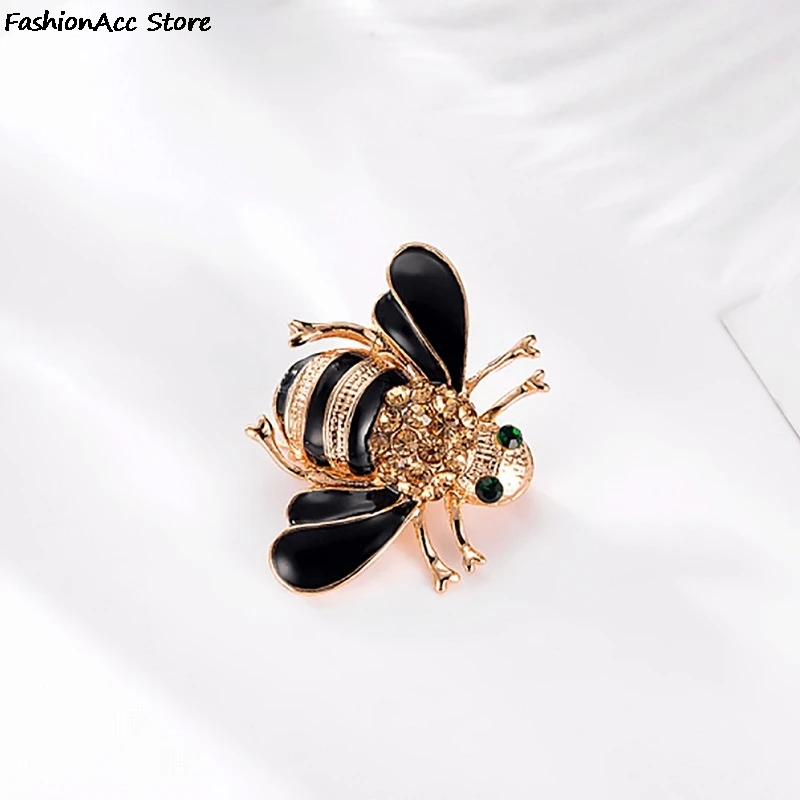 Броши в виде пчел эмаль Esmalte Broches цвет шампанского хиджаб со стразами Pins игра de tronos