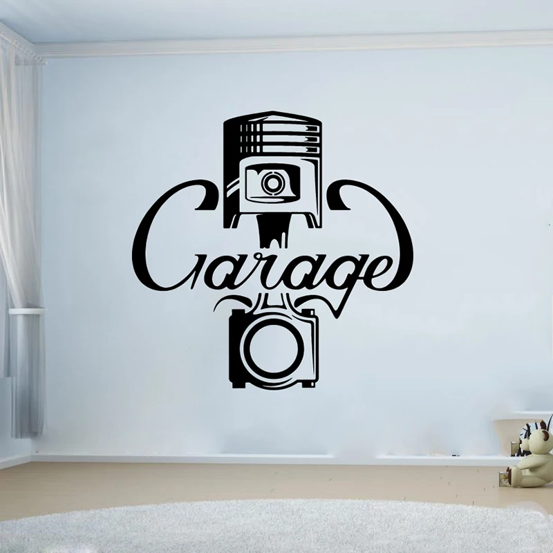 

Garage Piston Repair Door Wall Sticker Auto Car Service Valve Mechanic Tool Business Wall Decal Vinyl Studio Home Decor