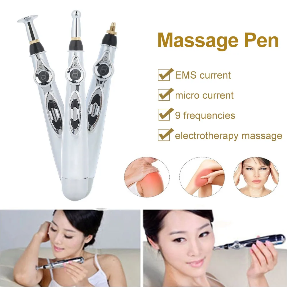 

3 in 1 Electric Meridians Laser Therapy Heal Massage Pen Meridian Energy Pen Relief Pain Tools 9 Gear Electronic Acupuncture Pen