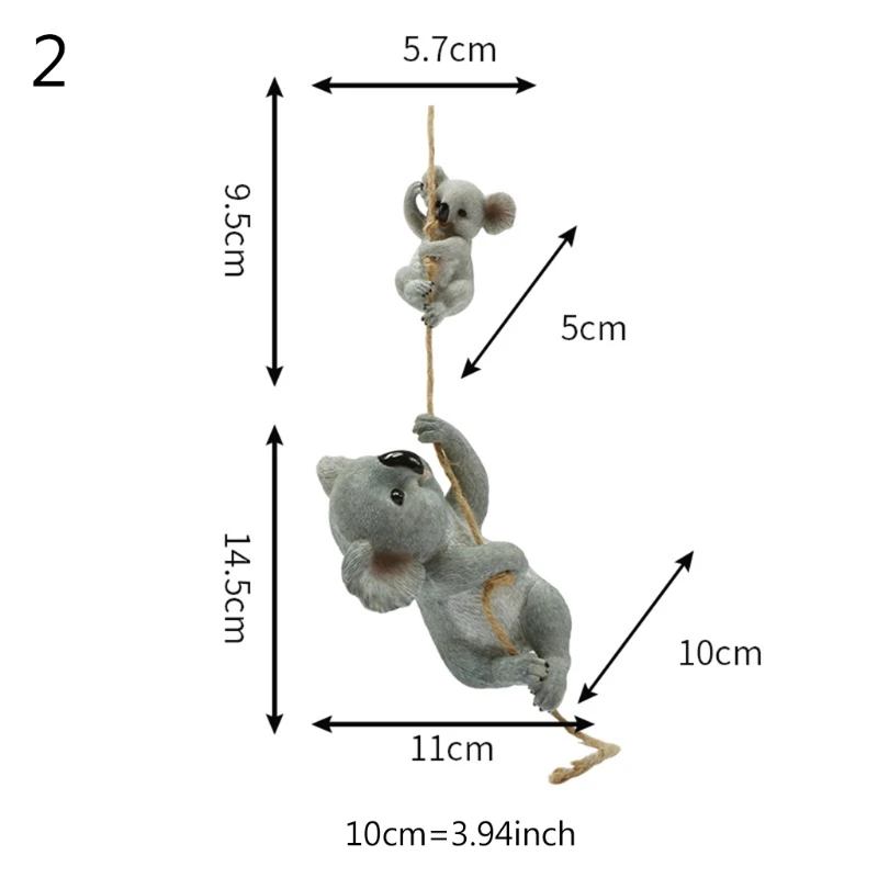 

Simulation Resin Swinging Koala Figurines Mother Child Animal Statue Sculptture Hanging Ornament Outdoor Garden Decor