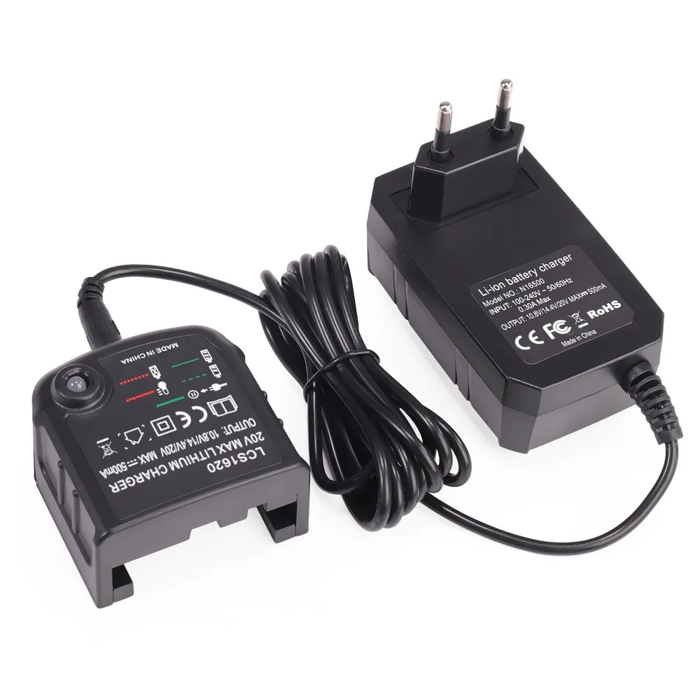 eu plug battery charger lithium ion adapter replacement for black decker lbxr20 lbxr20 ope lb20 lbx20 10 8v14 4v20v500ma free global shipping