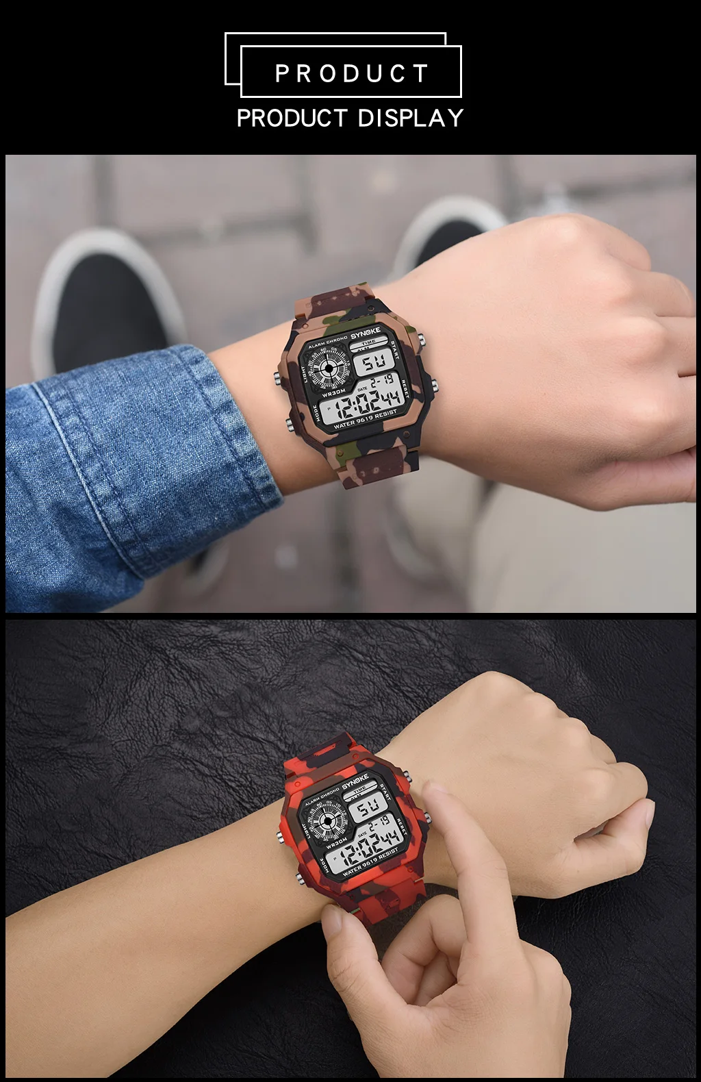 PANARS, камуфляжные военные часы, мужские водонепроницаемые часы с двойным дисплеем времени, мужские спортивные наручные часы, цифровые аналоговые кварцевые часы, мужские часы