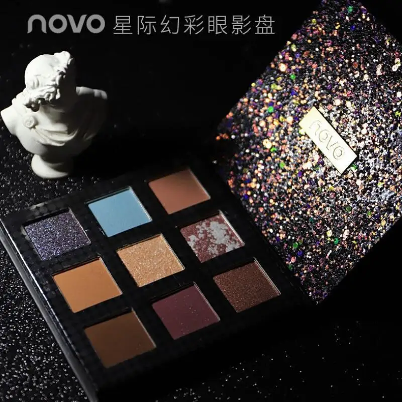 Палитра теней для век 9 цветов стойкие блестящие матовые мерцающие тени