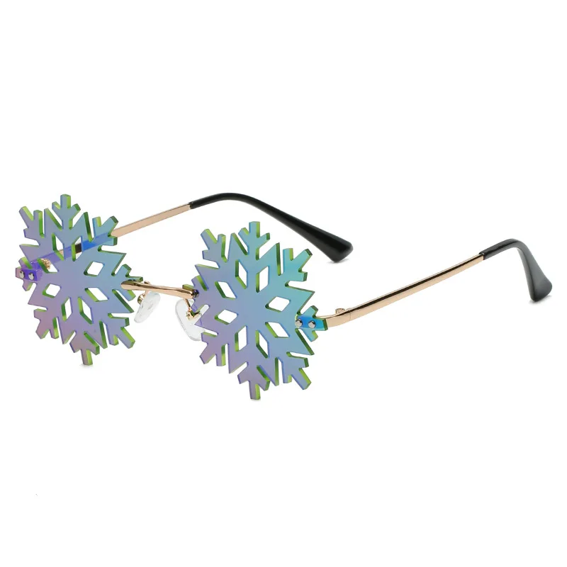 

2020 New Snowflake Shape Sunglasses Hollow Rimless Sunglasses Classic Party Sunglasses Christmas Glasses