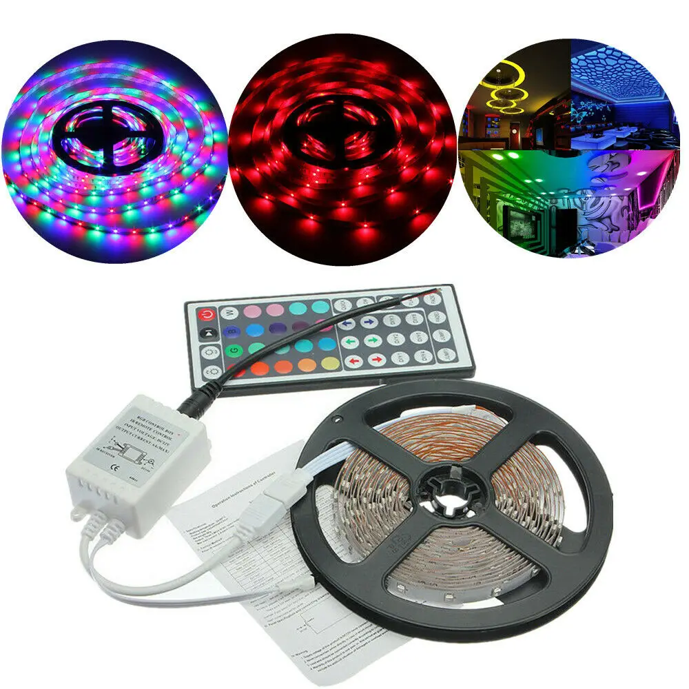 Bluetooth LED Strip Lights RGB 5050 Music Sync LED Lights With Voice Control DC 12V 5M Color Changing Neon Strip