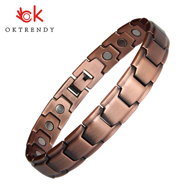 

Oktrendy Couple Bracelet Red Copper Magnetic Bracelet For Men Women Pure Copper Therapy Pain Relief Bracelets Fashion Jewelry
