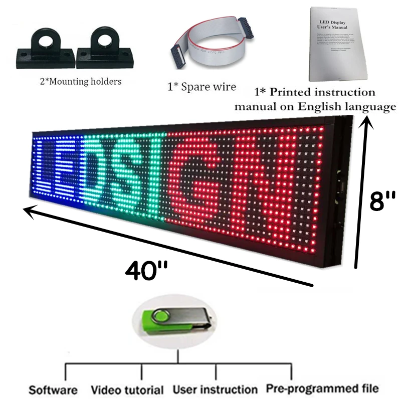 

P10 SMD Wifi Outdoor Programmable Moving Message BGR 3 colors LED Sign Board for Store window advertising Led Display business