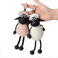 new sheep keychain real lambs 100 wool fur keychain key ring pom pom keyring bag car trinket women gift bags trinkets