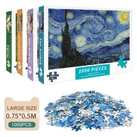 1000 pcs adult decompression mini jigsaw puzzle field landscape painting series educational intellectual diy puzzle game toys