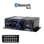 AK380 400 Вт * 2 2-канальный bluetooth-совместимый HiFi усилитель мощности для дома автомобиля аудиосистема класса D пульт дистанционного управления FM-радио AUX USBSD