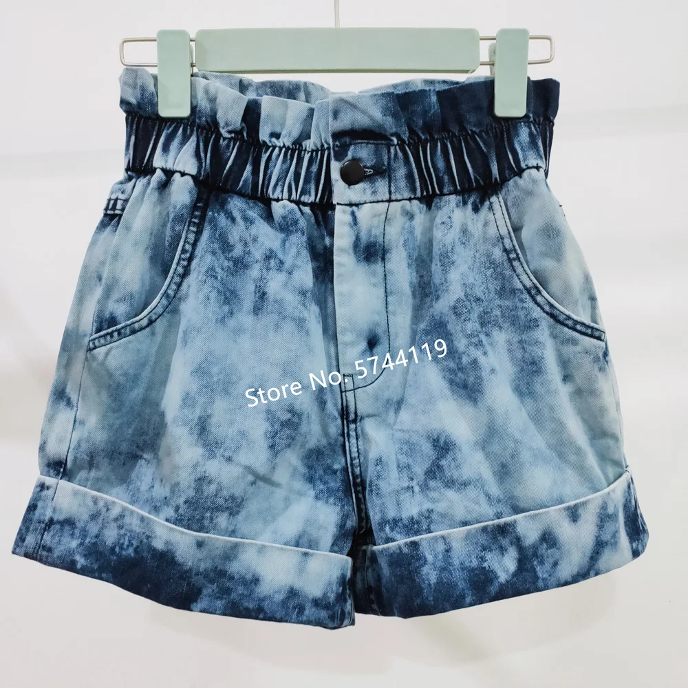 Шорты женские джинсовые с завышенной талией модные Универсальные приталенные