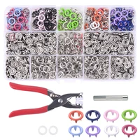 9 5mm 200pcs metal buttons for prong ring press studs snap fasteners to nipple plier sewing tools diy garment decoratio