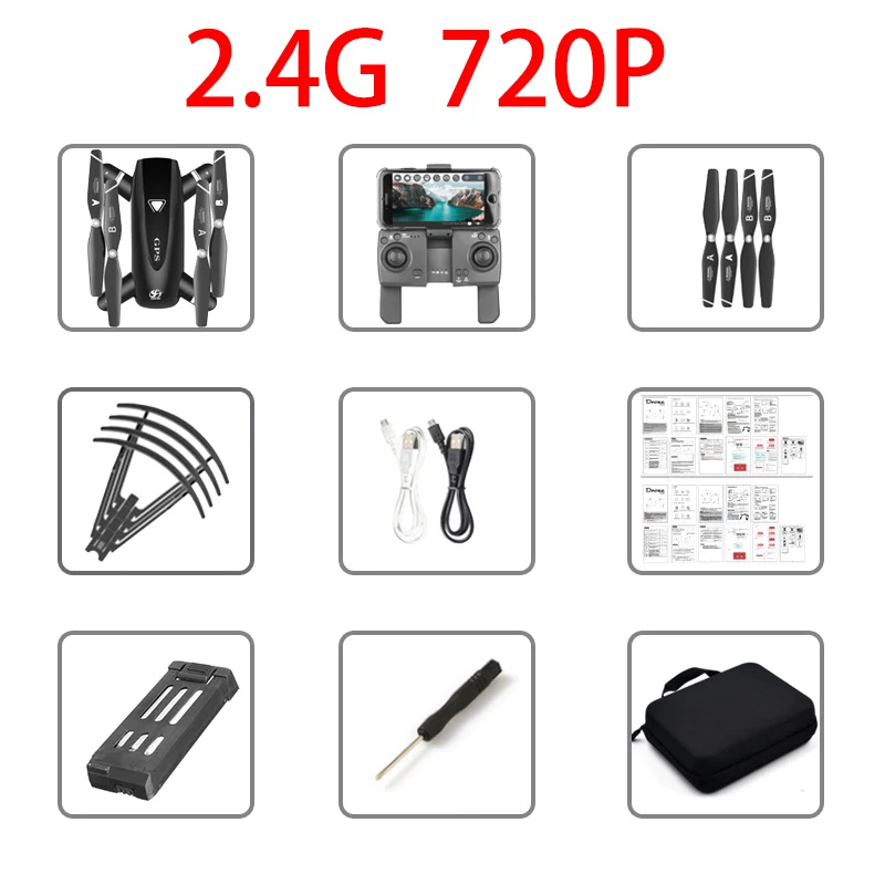 2.4G 720P WIth Bag S167 WiFi Радиоуправляемый Дрон 4K HD камера антенна Воздушное видео складной Квадрокоптер с камерой и gps позиционирование Дистанционное управление вертолет игрушечный ребенок коптер - Цвет: 2.4G 720P WIth Bag